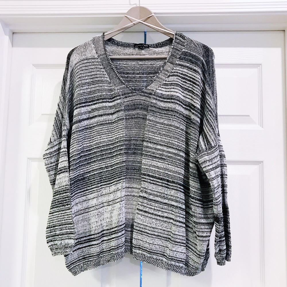 RXB Black and Gray Oversized Long Sleeve Top